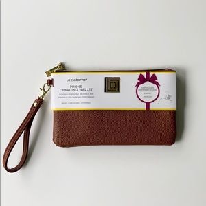 Phone Charging Brown Wristlet Wallet